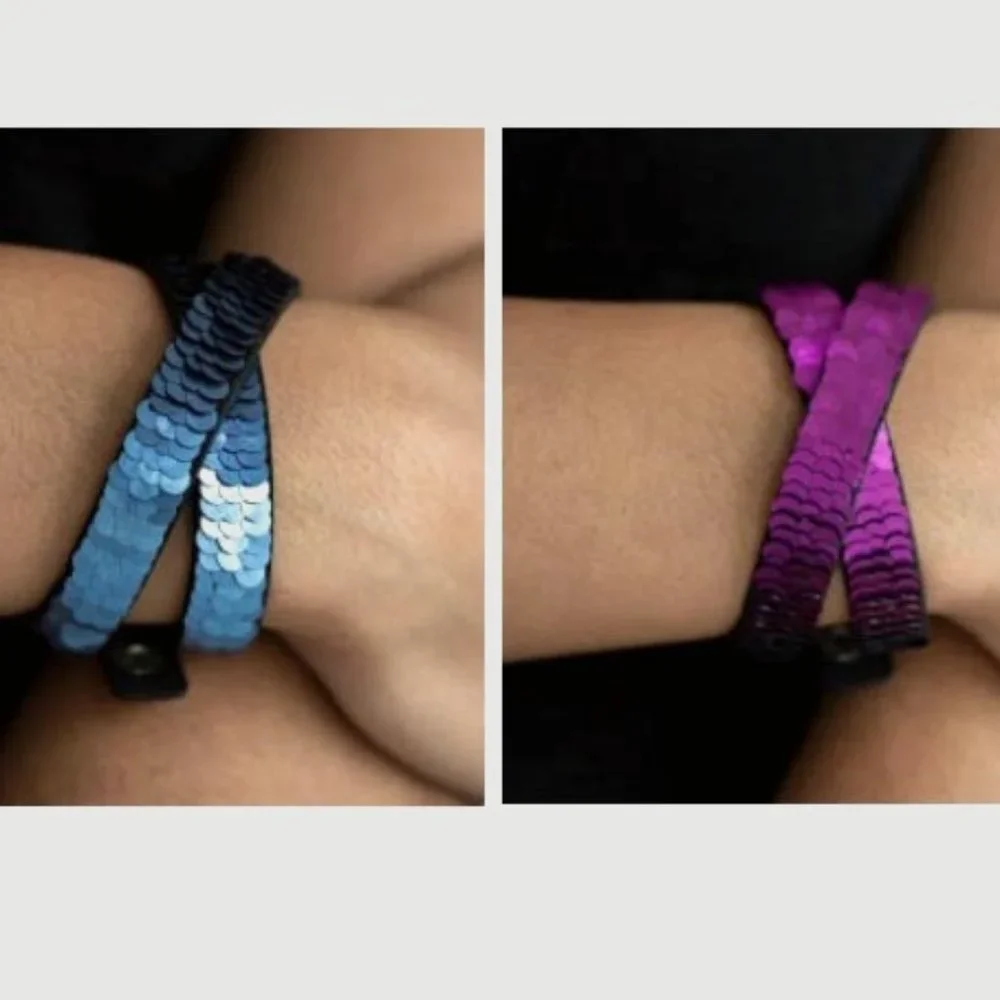 2 Adjustable Sequins Bracelets